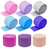 JJQHYC 9 Rollen Krepppapier Bunt Kreppbänder Party Krepppapier Deko Basteln Krepp-Papier Luftschlangen für Hochzeit, Foto Hintergrund, Kunsthandwerk