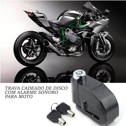 Trava Disco Cadeado Freio Alarme Sonoro Moto Bike Anti Furto Linha Premium