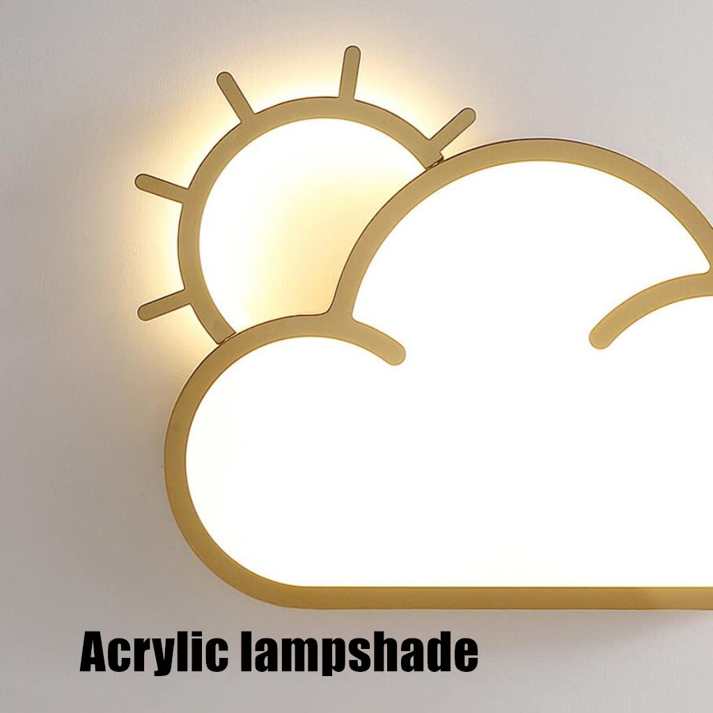 LED Deckenleuchte Kinder Leuchten Moderne Wolke Sonne Design Deckenlampe Dimmbar mit Memoryfunktion Kronleuchter Metall Acryl Deckenlicht Jungen Mädchen Schlafzimmer Wohnzimmer Beleuchtung Lampe,A