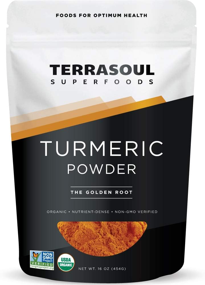 Terrasoul Superfoods Organic Turmeric Powder, 16 Oz : Curcumin - Lab Tested for Purity - Premium Quality - Great for Inflammation