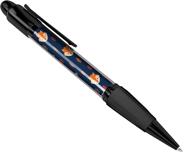 Destination Vinyl Pens Cute Cartoon Ginger Foxes Black Ballpoint Pen - Vixen Wildlife #8609