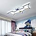 Produktbild Kinderzimmer Deckenleuchte LED Moderne Cartoon Batman Design Deckenlampe Dimmbare Kinder Schlafzimmerlampe Kinderaugen Schutz Lampe Mit Fernbedienung Kronleuchter, für von Innenbeleuchtung,Blau