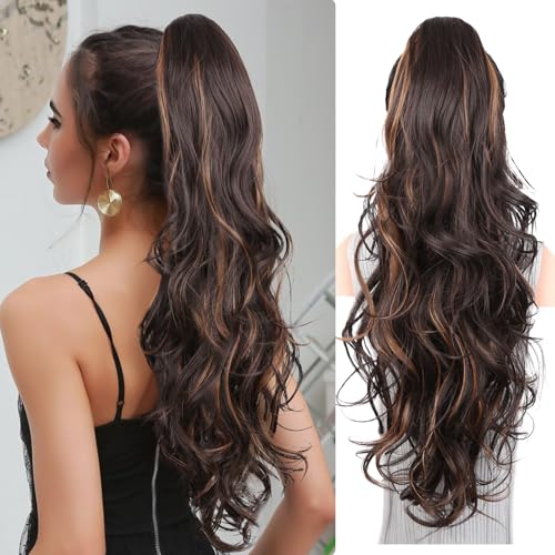 26 Inch Long Ponytail Extension, Clip in Ponytail Hair Extensions