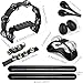 10 Pcs Black Tambourines Set for Adults - Half Moon Tambourine, Foot Tambourine with Bells, Wrist Bells, Egg Shakers, Wooden Rhythm Sticks, Pair of Maracas,Percussion Instrument Set for Church, Party