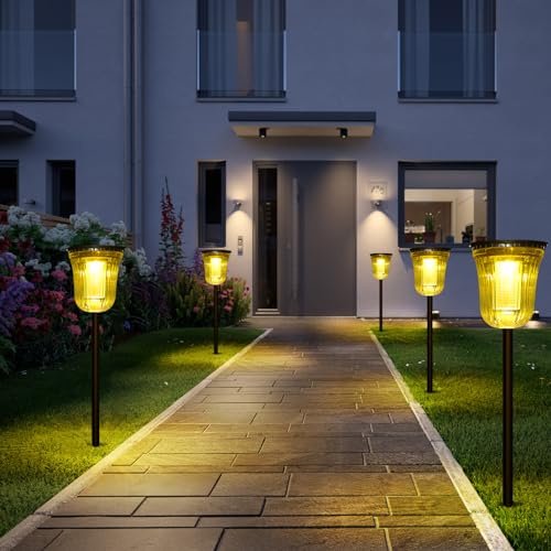 WTGEGF Solar Pathway Lights Outdoor 10 Pack, Super Bright Solar Lights Outdoor Garden Waterproof IP65,Up to 14 Hrs Auto On/Off Solar Lights Outdoor for Garden Path Yard Walkway Driveway