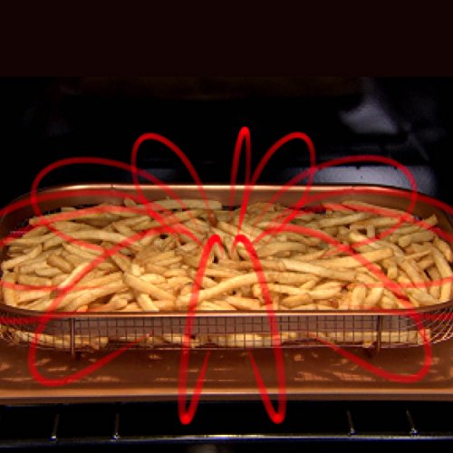 Copper Chef Copper Crisper Non-Stick Oven Baking Tray With Crisping Basket, 34 X 26 X 10 Cm, 2 Piece Set #TOP2