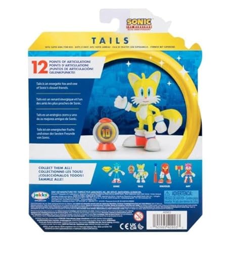 Sonic The Hedgehog 4" Articulated Action Figure Collection (Choose Figure) (Tails (30Th Anniversary)) #TOP1