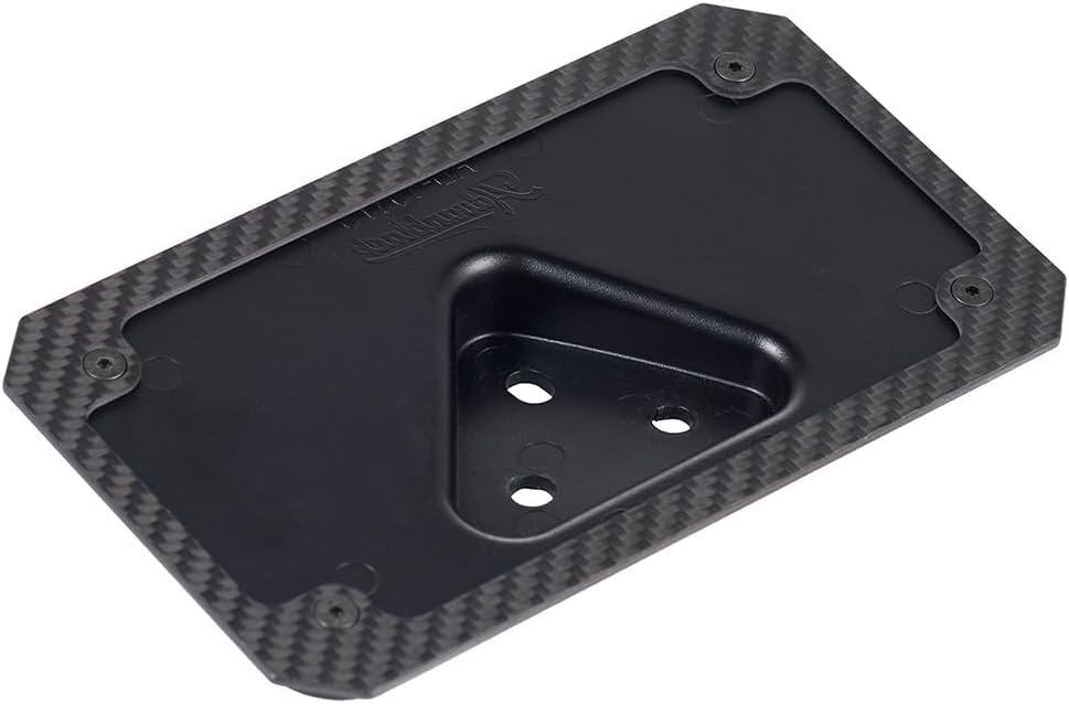 Advanblack Carbon Fiber Motorcycle License Plate Mount with Frame for 3 Hole Mount Motorcycle Models Compatible with 1984-2024 Harley Touring Softail Dyna Cruiser Low Rider and More