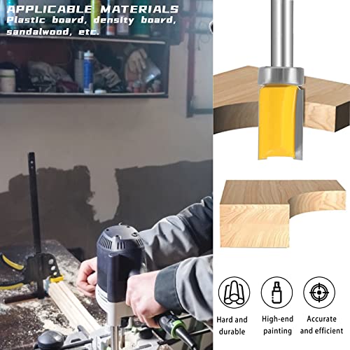 3 x 8 mm Flush Cutter Shaft, Milling Cutter 8 mm Shank Router for Woodworking Top/Bottom Bearing Flush Trim Bit - Image 4
