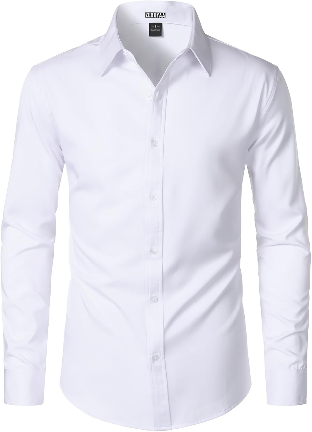 ZEROYAA Men's Wrinkle Free Long Sleeve Dress Shirt Business Casual Modern Slim Fit Button Down Shirts for Wedding and Office
