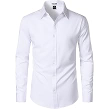 ZEROYAA Mens Wrinkle Free Long Sleeve Dress Shirt Business Casual Modern Slim Fit Button Down Shirts for Wedding and Office