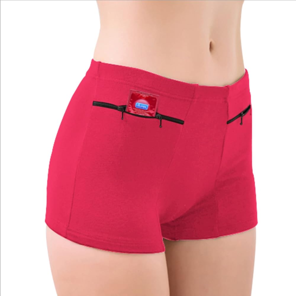 2 Confezioni da Biancheria Intima da Donna con Tasca Nascosta, Slip  Nascosta, Tasca segreta da Viaggio a Prova di borseggio, Tasca segreta con  Cerniera sul Davanti, Taglia XL, Colore Rosso : Amazon.it: