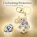Juqrelith Evil Eye Keychain, Durable Zinc Alloy, 1 Piece, Blue Charm for Protection and Good Luck - Versatile Use, Fashionable Home Decoration and Personal Accessory