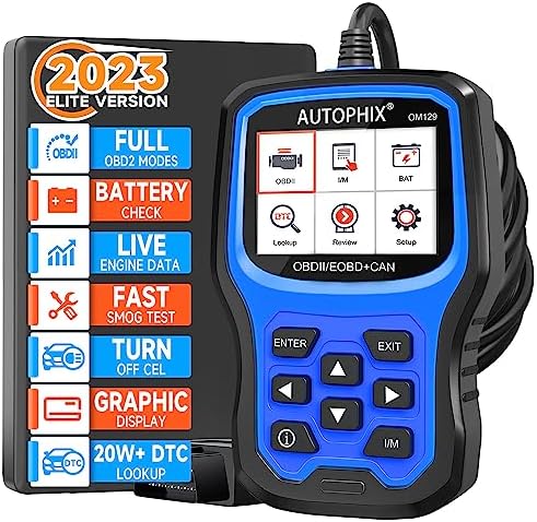 2023 Upgraded AUTOPHIX OM129 OBD2 Scanner 2-in-1 Battery Test Check Engine Fault Car Code Reader Full Live Data Vehicle Code Reader with All OBD2 Function Enhanced Code Definition Diagnostic Scan Tool