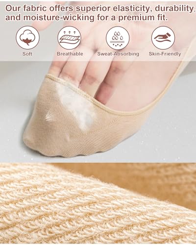 SIXDAYSOX 4-6 Pairs No Show Socks Womens Ultra Low Cut Non-Slip Liner Socks for Flats Boat2