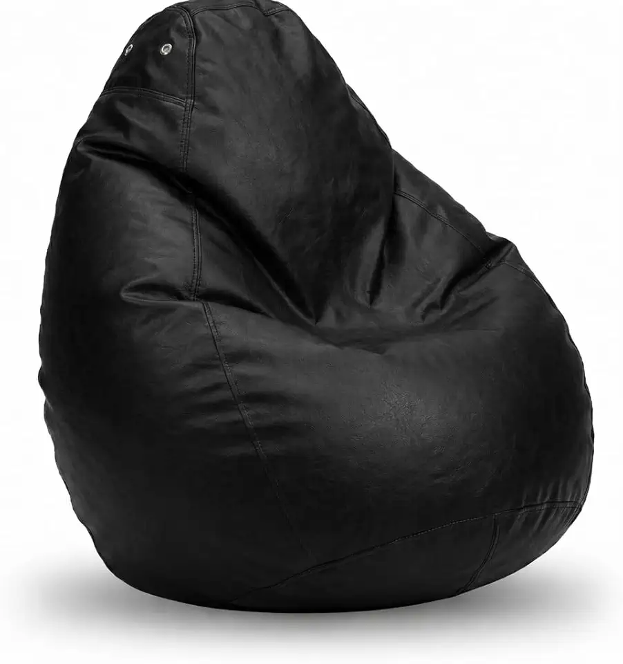Puff Fofão Cor Preto Grande Adulto com Enchimento Incluso Assento Confortável, Ergonômico Courino Premium, Leve Sala Quarto TV Gamer, Impermeável