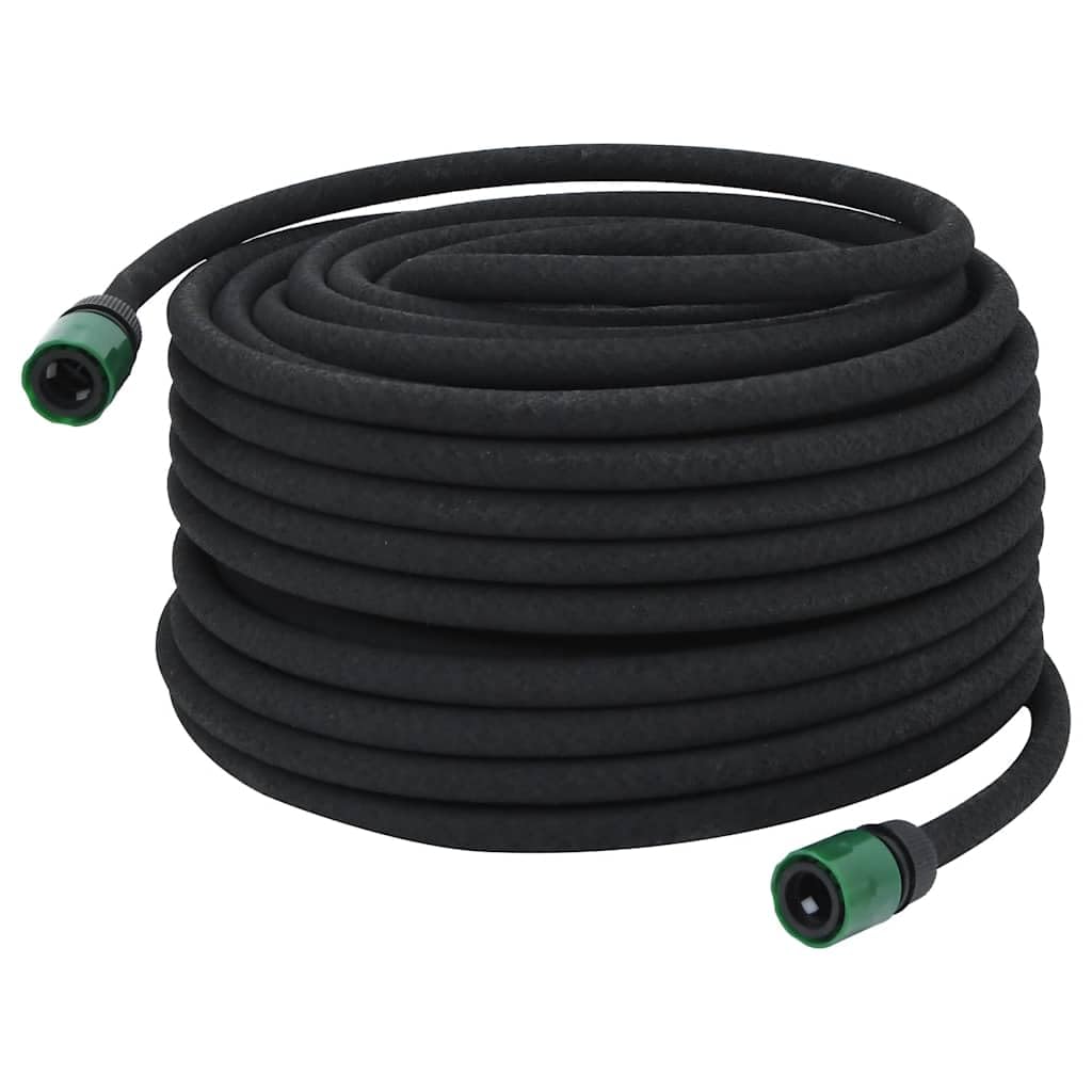 Manguera de goteo negra de goma de 0,6 pulgadas de largo con accesorios para riego de jardín, manguera flexible sin pliegues para regar plantas, césped, bancal y terraza