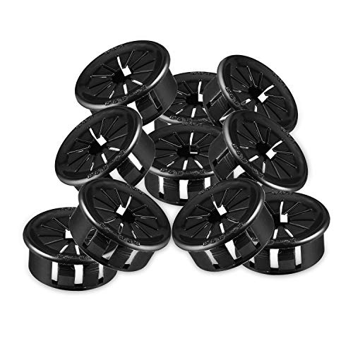 Ohlectric Snap Bushing With Shutter - Plastic Snap Bushing For Hole With 0.63" Diameter - Universal Snap-In Bushing Holds Various Cables & Tubes, Ideal Grommet Protector - Black, Pack Of 10 - Ol-38295 #TOP17
