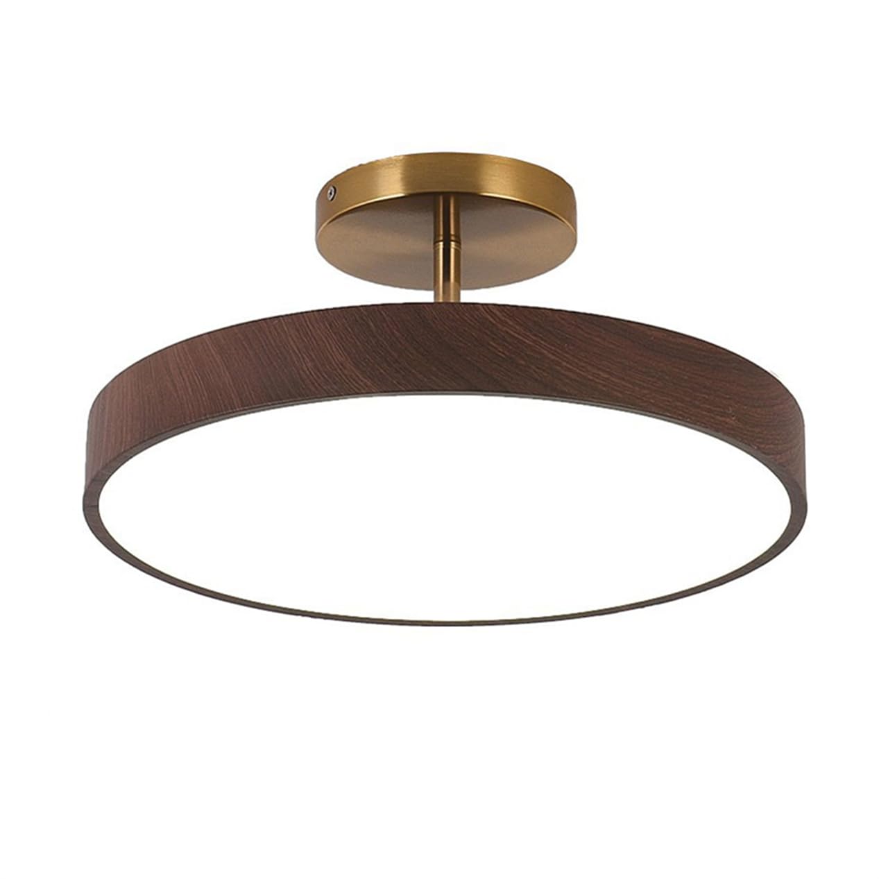 JXYDJH Semi Flush Mount Ceiling Lights, Mid-Century Modern Lamp Shade 19.7" Circle Wood Grain Ceiling Light Fixtures 36W Entryway Ceiling Mount Fixture (3CCT Dimming) for Bedroom, Living, Kitchen