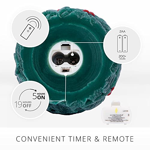 Image of Luminara - Flameless Holiday Crystal Beads Glitter Sphere Candle - Chalky Green - Pack of 1-4x4.25 - Auto Timer Built-in 5-Hour Timer Indoor Use