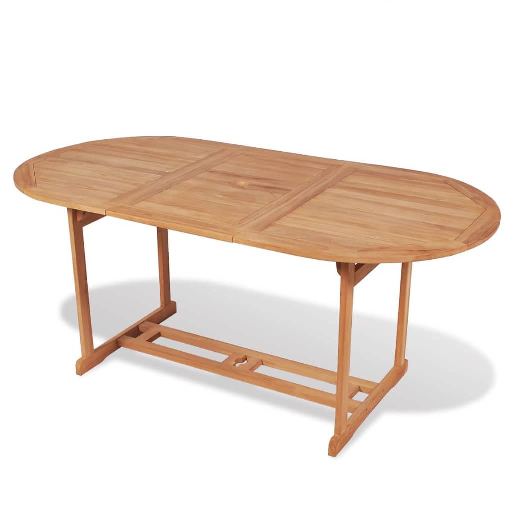Juego de muebles de jardín para exteriores, 7 piezas, con sillas plegables, madera maciza de teca