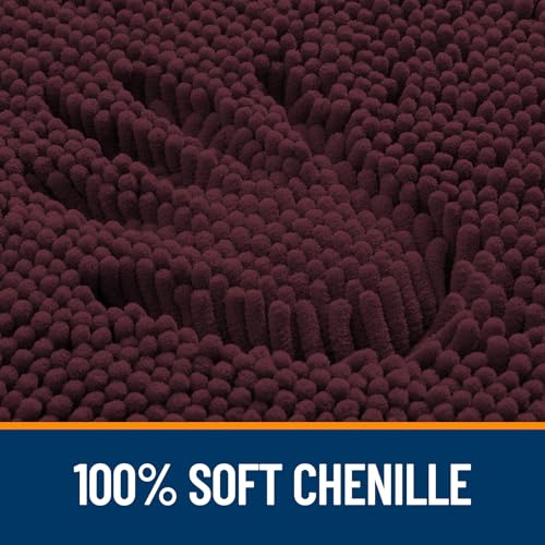 Image of OLANLY Bathroom Rugs 35x24, Extra Soft Absorbent Chenille Bath Rugs, Rubber Backing Quick Dry, Machine Washable Bath Mats for Bathroom Floor, Tub and Shower, Home Decor Accessories, Black Cherry