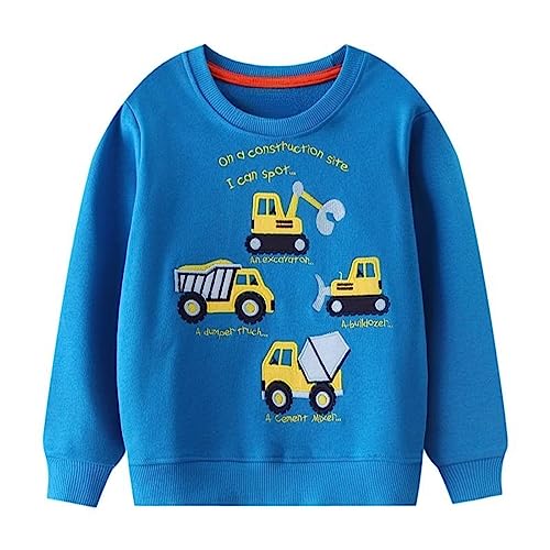 Image of HILEELANG Toddler Boy Sweatshirts Crewneck Long Sleeve Pullover Cotton Graphic Christmas Clothing