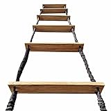 Escalera de Cuerda para Escalar, Escalera de Cuerda de Emergencia para Escape de Incendios, Escalera Colgante de Madera con 2 Ganchos Resistentes, Escalera de Seguridad portátil(20m)
