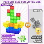 Magnetic Blocks - Clear Magnetic Cubes 1.21 inch, Digit Building Blocks Sensory Toys for Kids, Clear Montessori Toddler Toys Ages 3+, Preschool STEM Toys for Boys Girls, 32PCS