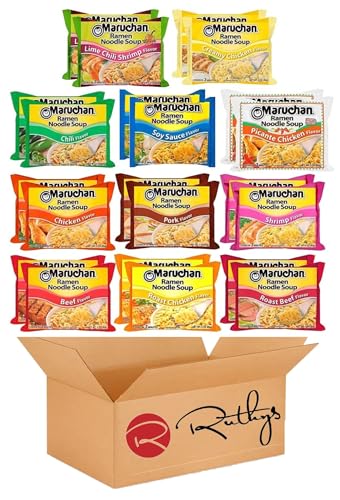 Ruthy's Outlet Ramen Noodle Soup Variety mix - 12 Flavors, Pack of 22