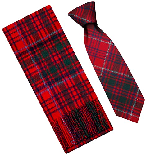 I LUV LTD Grant Clan Modern Tartan Plaid 100% Lambswool Scarf & Tie Gift Set