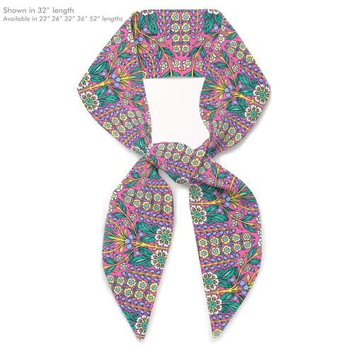 Liberty London Scarf -Choose Length - Lindsay Garden Pink William Morris Skinny Scarf Tie Headband, Handbag/Purse flair - Silky Tana Lawn Cotton - Choose Length4