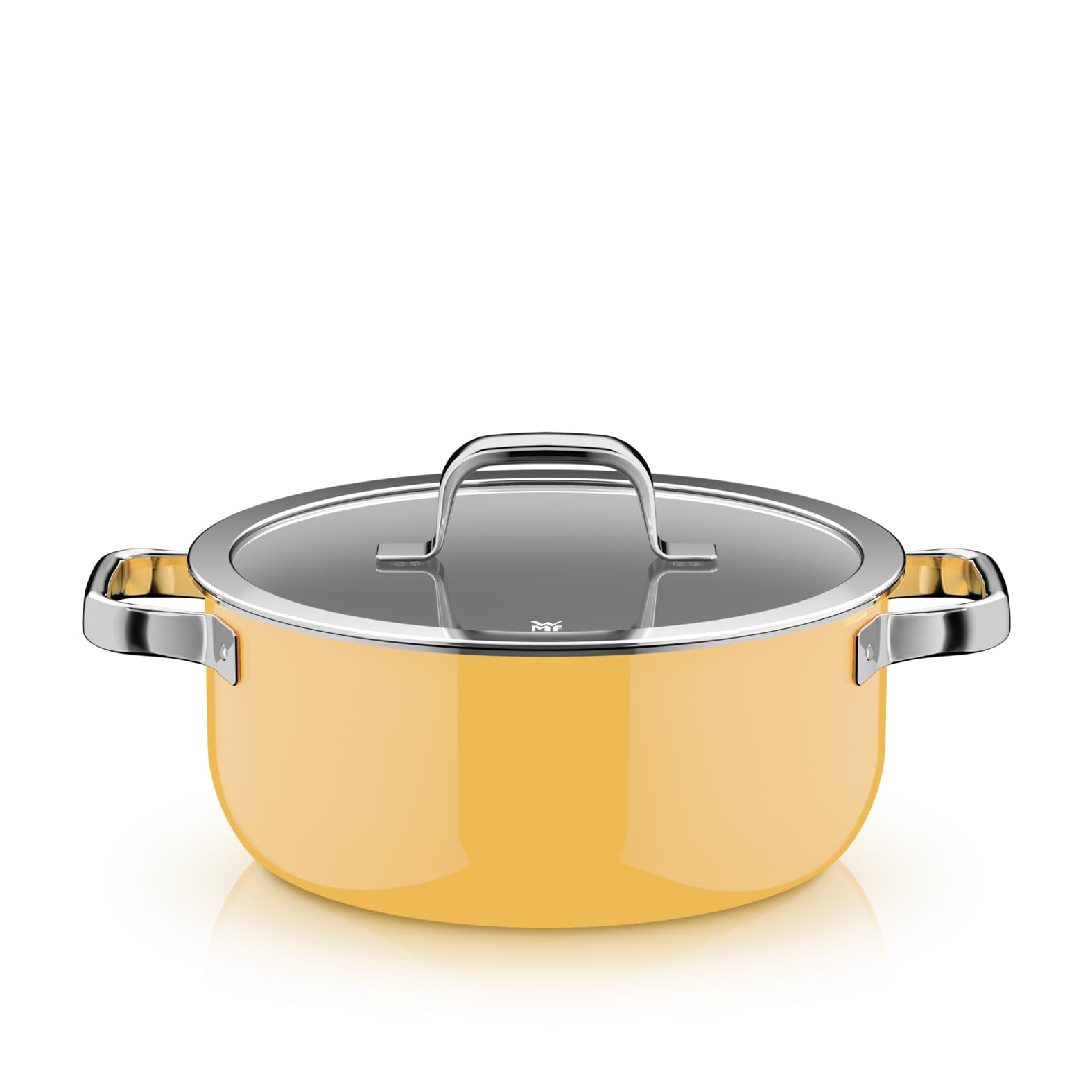 WMF Fusiontec Mineral Pro, Bratentopf, Deckel, 24 cm, langlebiges, kratzfestes Material, Topf Induktion, für alle Herdarten geeignet, Made in Germany, Mango Yellow, 0519025290