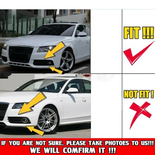 Grilles phares antibrouillard pour A4 B8 2009-2011 noirs calandre 1 paire - 5