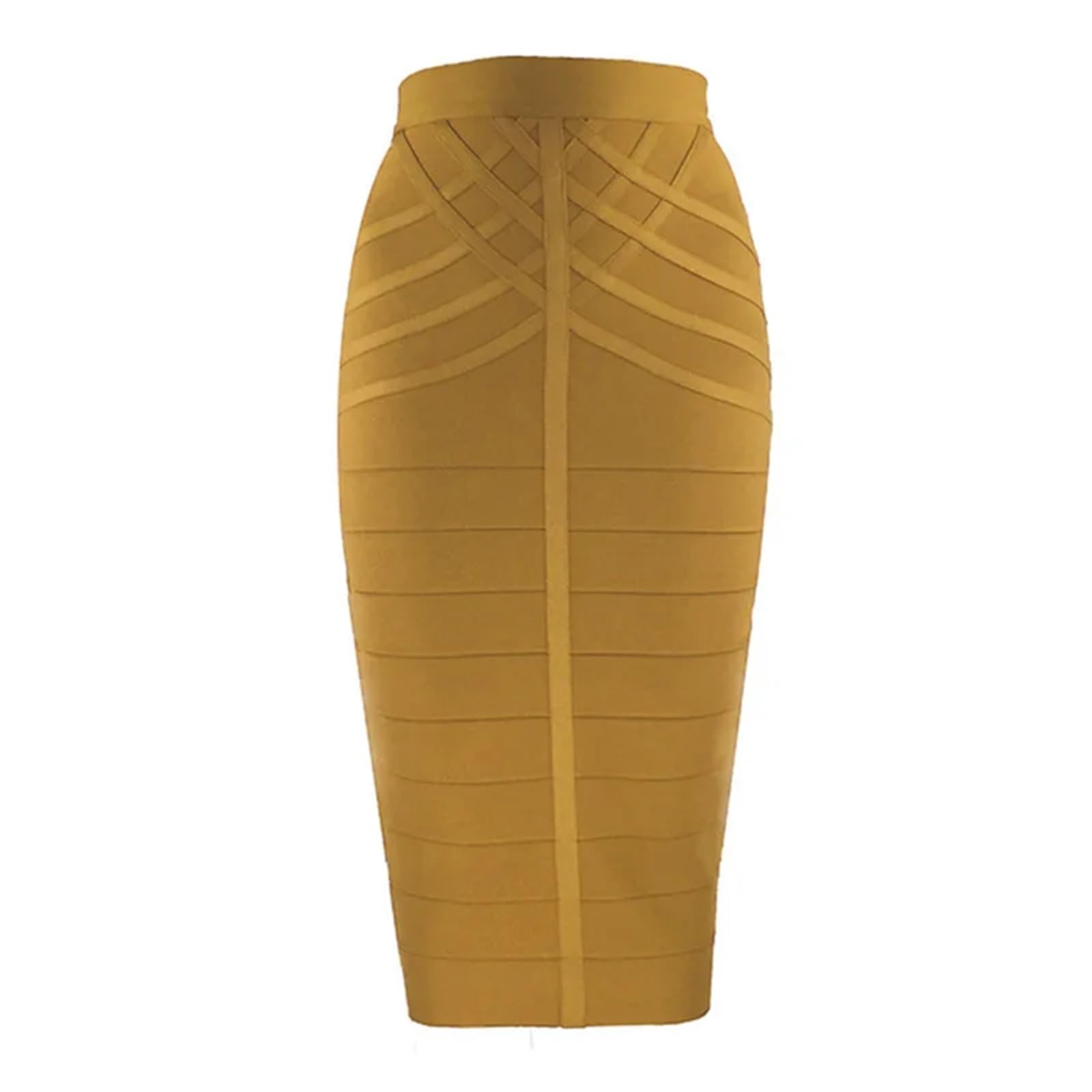 Falda Tubo Faldas Elegantes ceñidas al Cuerpo for Mujer, Faldas de Tubo de Cintura Alta elásticas(Yellow,M)