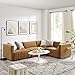 Modway Conjure Sectional, Black Cognac