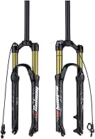 Vista 15 de BOLANY 26/27.5/29 pulgadas bifurcación de suspensión neumática horquilla 4.724 in rebote de viaje ajustar 1/8 recto/cónico tubo manual/bloqueo