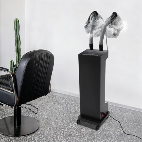 Image of Professional Nano Hair Steamer, 650W Multi-Function Micro-Mist Hair Steamer with Universal Wheel 2 Vaporizing Caps for Deep Care Hair Repair Salon Spa