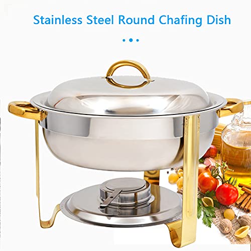 201 Edelstahl Chafing Dish Buffetwärmer-Set, 3.5L Runde Chafer Dish Gold Speisenerwärmung Container Mit Deckel Und… – Bild 8