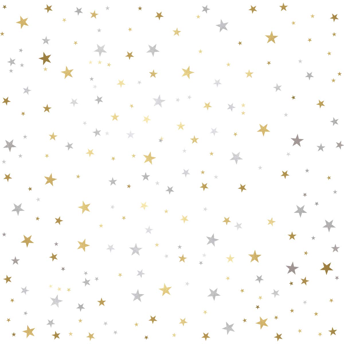 Mozamy Creative Star Wall Decals (378 Count) Gold and Silver Star Decals Removable Peel and Stick Wall Decals