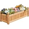 Yaheetech 43.5″ L × 16″ W × 14″ H Wooden Raised Garden Bed, Wood Rectangular Garden Planter Outdoor, Raised Planter Box for Patio/Yard/Greenhouse/Home Vegetable/Flower/Herbs, Natural Wood
