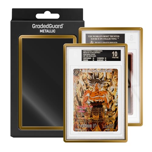 GradedGuard Metallic Matte BGS Card Slab Protector Case - Premium Gold Color Frame - 35pt Standard Size Drop Protection for Graded Sports TCG Trading Cards (Gold)