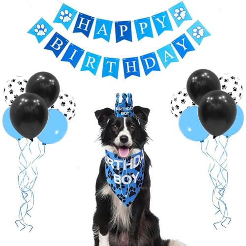 RoBeKaUペット 誕生日帽子 ペット 誕生日 飾り付け 犬 猫 蝶ネクタイ 数字付き 風船 お祝い セット バースデー パーティー クラウン キラキラ おしゃれ 記念日 誕生日グッズ バルーンセット唾液タオル バースデー帽子 風船 バナー 誕生日飾りセ