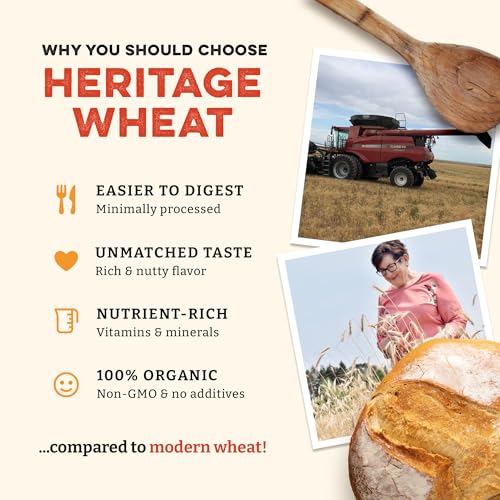 Image of Sunrise Flour Mill Heritage Organic Bread Flour Blend - 5 lbs | Organic Unbleached Bread Flour Easy to Digest with Less Bloating | High Protein, Superior Baking | Smooth, Nutty Flavor (Pack of 2)