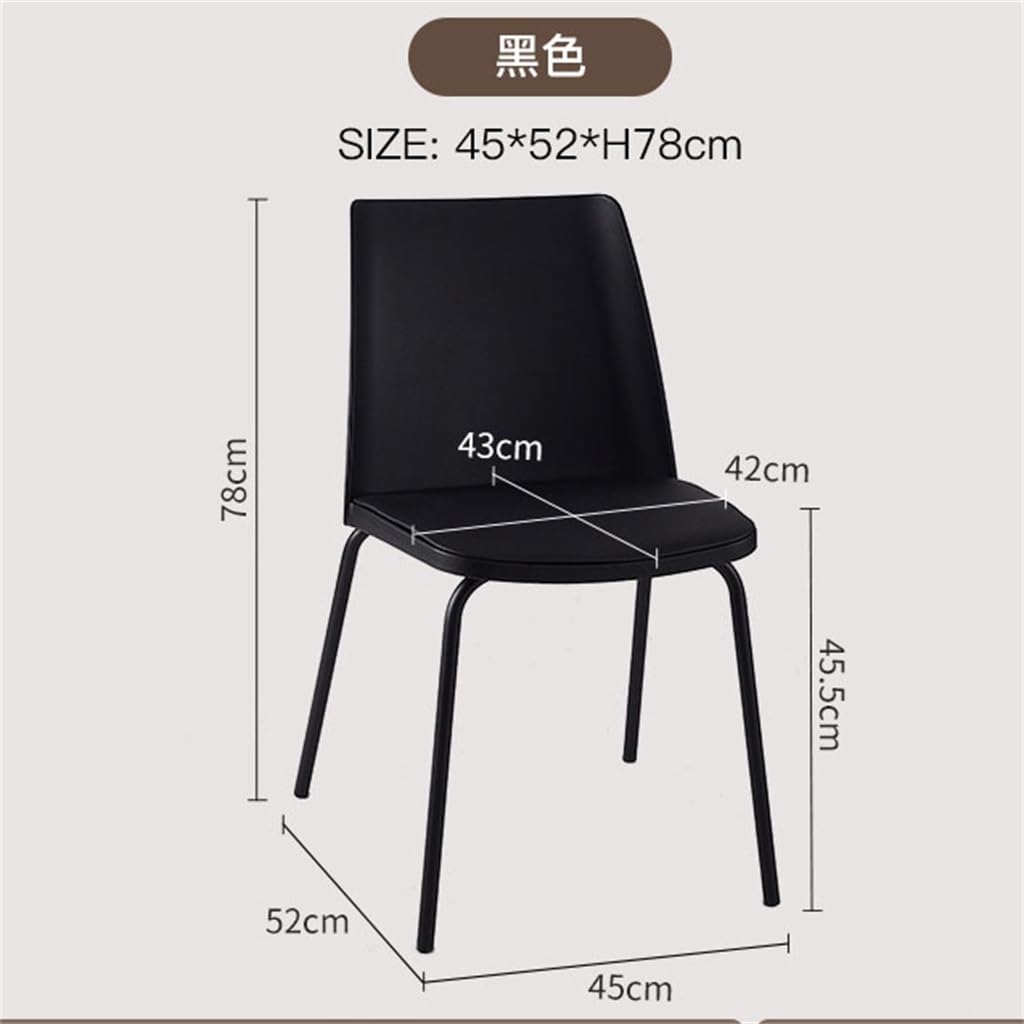 Household Dining Chair Plastic Scandinavian Cafe Casual Backrest