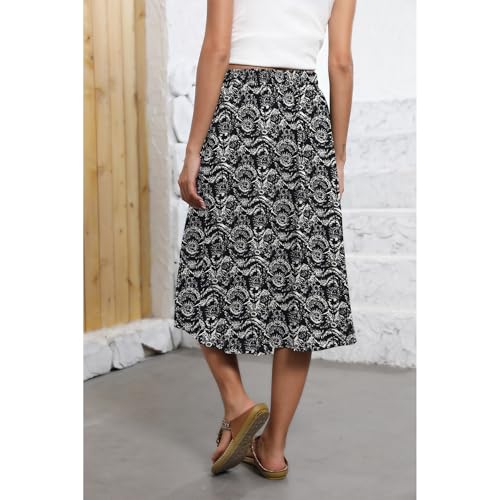 Image of Witsmile Flowy Skirt Elastic High Waist A-Line Skirt with Pockets Bohemia Cover-up for Women 2026 Trendy(S-2XL)