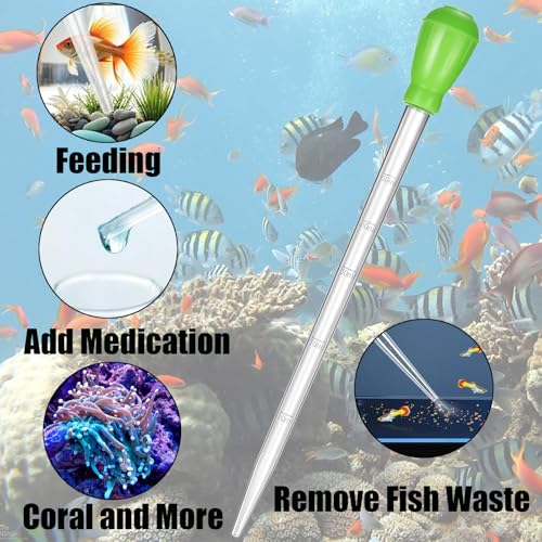 Image of KABASI Waste Clean Tool Coral Fish Feeder, 50ml Manual Acrylic Pipette Suction Dropper with 2PCS Extension Pipes for Fish Tank Cleaning, Water Changer Waste Remover for Aquarium