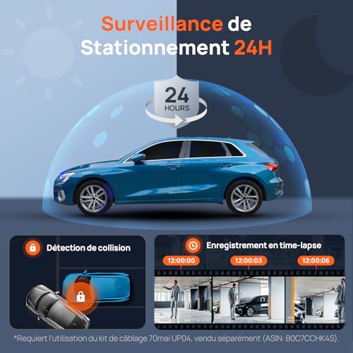 【70mai 4K Omni Dashcam + 128GB SD Karte + UP04】 70mai Dash Cam 4K Omni, 360 Grad Vorne und Hinten mit Dual STARVIS 2 HDR, 4G LTE, AI-Bewegungserkennung, Nachtsicht, GPS WiFi, 24H Parkmodus