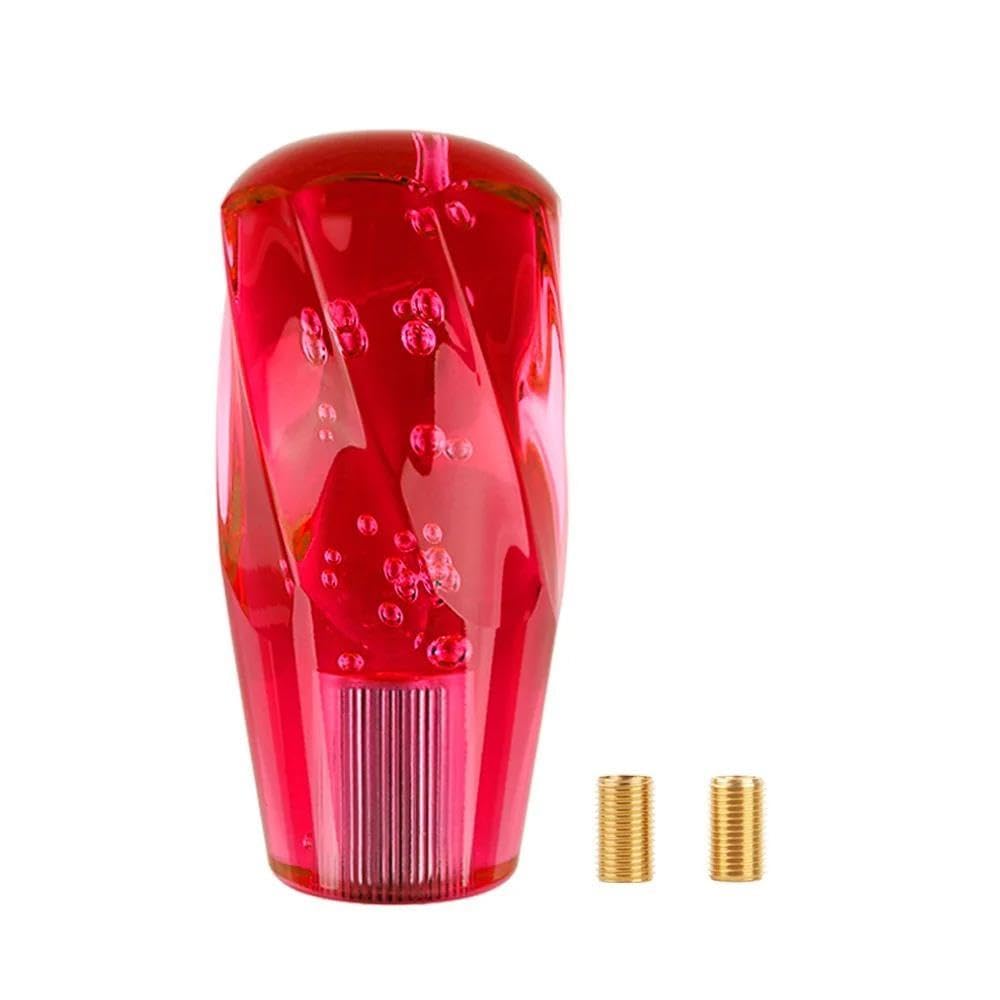 HYASDBWE Car Accessories 10cm Car Transparent Crystal Bubble MT Gear Shift Knob Shifter Lever Universal Gear Shifter Parts(Red)
