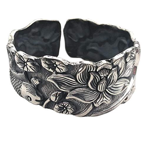 Bracelet en argent S925 femme ajustable large contre les bijoux ternes